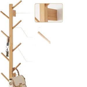 Solid wood wall-mounted multi-purpose <b>clothes</b> <b>rack</b> for bedrooms, behind doors, and in entryways; also suitable for hanging - Product Image 3