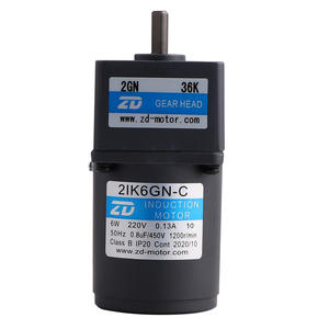 Motorreductor de CA en Miniatura ZD 2IK6GN-C, 6W, 220V, 1200 RPM, Monofásico, Cabezal de Engranaje Helicoidal, Instalación Vertical - Product Image 4