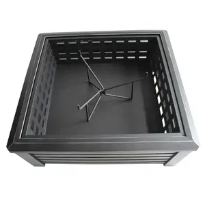 Outdoor 35 Inch Vierkante Brand Brazier Patio Ijzeren Stalen Vuur Kom Houtskool Vuurkorf Voor Gebruik In De Tuin