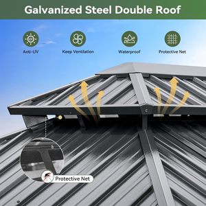 Gazebo Personalizado de Alta Calidad y Bajo Costo, con Estructura de Aluminio, Techo Rígido y Cortina de Privacidad - Product Image 3