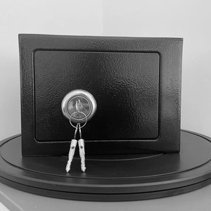 Mini Key <b>Lock</b> <b>Safe</b> <b>Box</b> Black Steel Security Storage for Home Office Jewelry Cash Protection - Product Image 1