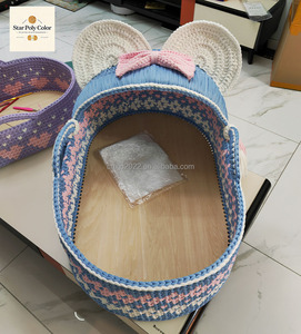 Panier de rangement au Crochet en gros <span class=keywords><strong>Star</strong></span> de haute qualité berceau pour bébé tissé à la main moderne avec matériau en tissu de matelas imperméable - Product Image 6
