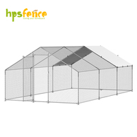 Gallinero de Acero Galvanizado de Alta Resistencia, Corral Metálico para Aves de Corral con Cubierta de PE Resistente a los Rayos UV, Gran Cobertizo para Uso en Exteriores y Granjas
