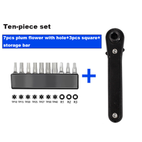 Jeu de 8 embouts de tournevis à cliquet Torx de 1/4 pouces à 90 degrés Poignée en acier chromé de qualité bricolage Support OEM personnalisé