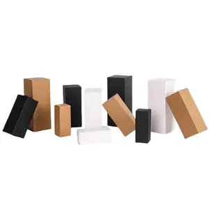 Kraft kağıt kutuları beyaz siyah kahverengi dikdörtgen kozmetik parfüm evrensel zarif hediye ambalaj kutusu