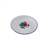 Plateau rond en émail personnalisé avec logo imprimé, classique, fait main, écologique, sûr, durable, compatible lave-vaisselle, pour servir les aliments, assiette à riz