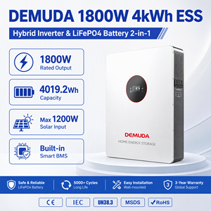 ระบบสำรองไฟฟ้าพลังงานแสงอาทิตย์ Demuda 1.8kW 4kWh สำหรับบ้านพักอาศัย อพาร์ทเมนท์ วิลล่า  ติดตั้งบนผนัง ใช้สำหรับกรณีฉุกเฉิน - Product Image 1