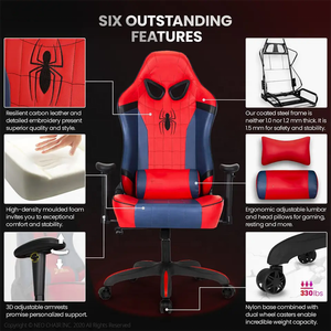Afrique du Sud Échantillon gratuit Cadeira De Escritorio Chaise de joueur rouge <span class=keywords><strong>Spider</strong></span> <span class=keywords><strong>Man</strong></span> <span class=keywords><strong>2d</strong></span> Arms Scorpion Chaise de jeu pour la vente de jeux - Product Image 6