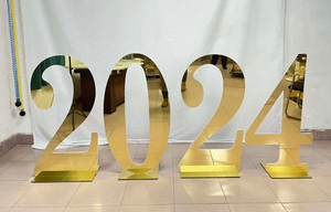 Numéros géants en acrylique miroir or personnalisés pour fête de mariage événement anniversaire grand support de chiffres en acrylique 3d - Product Image 6
