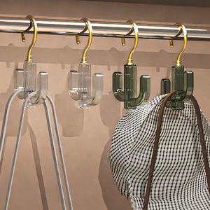 Organisateur de placard multifonctionnel rotatif et empilable pour ceintures, foulards et cravates, grande capacité, en plastique et tissu, vente en gros - Product Image 4