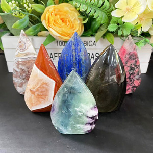 Llama de cristal mixto de fluorita cornalina pulida de cristal curativo de alta calidad natural al por mayor para Decoración - Product Image 1