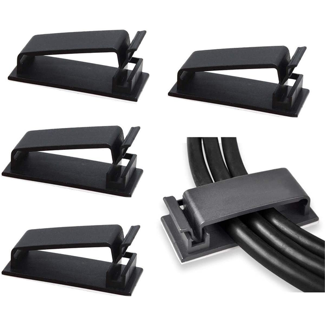 3M Self Adhesive Cable Management Clips, Cable Organizers Wire Clips Cord Holder for TV PC Ethernet Cable Under Desk Home Office
