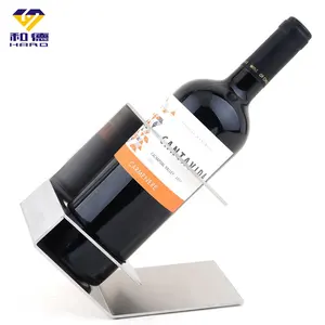 מתכת מדף יין נירוסטה יין אדום מדף אחת בקבוק אחסון מנהל שולחן משלוח עומד יין Rack עבור בית