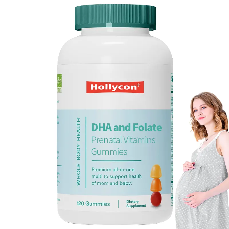 Produk OEM ODM penjualan terbaik 2024 membantu memberikan dukungan nutrisi vitamin Prenatal untuk wanita dengan DHA dan Folate Gummy