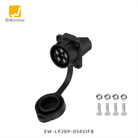 Connecteur de câblage aviation E-Weichat en plastique M28 IP68 étanche LP28 3/5 broches 16A 32A mâle/femelle avec bride