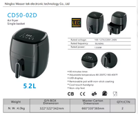 Penjualan Terlaris Model Baru Penggorengan Udara Listrik Pintar Bebas Minyak Kapasitas Besar Kontrol Timer Digital Layar LCD Otomatis Rumah Tangga