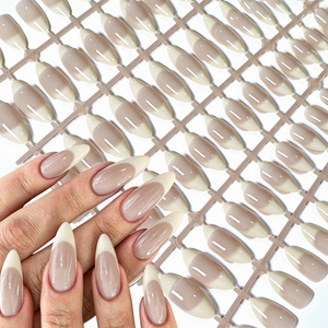 150 faux ongles en boîte, multi-styles, dégradé blanc, French, amande, nude, polyvalents, à presser - Product Image 6
