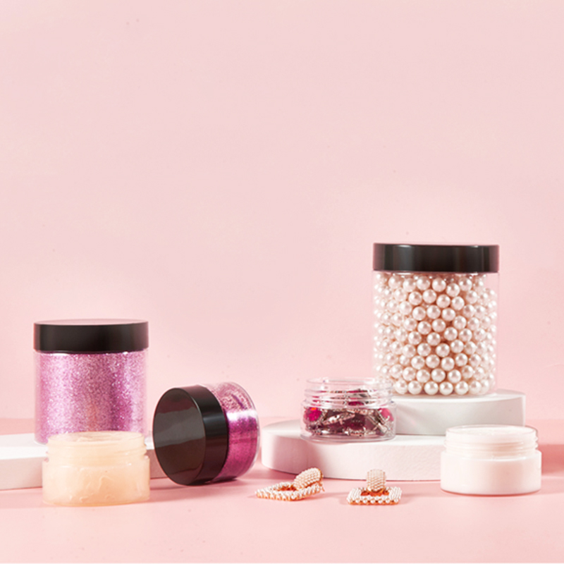 PET Plastic Jar 1oz 2oz 4oz 6oz 8oz 12oz 16oz Clear Wide Mouth Plastic Jars With Plastic Cap for Face Cream Skin Care Contain