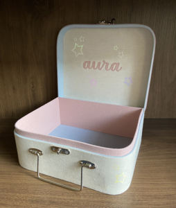 Valise personnalisée argentée pour bébé garçon boîte à souvenirs <span class=keywords><strong>de</strong></span> <span class=keywords><strong>naissance</strong></span> organisateur nouveau-né vêtements couverture douche valise coffret cadeau - Product Image 6