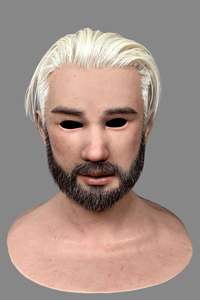 Masque en silicone blanc pour cheveux, masque de tête complet de qualité cinématographique avec texture de peau réaliste pour le cosplay et les farces - Product Image 5