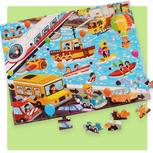 100Pcs Khủng Long Xe Câu Đố Ghép Hình Giáo Dục Học Tập Rừng Bảng Câu Đố Trò Chơi Trí Thông Minh Đồ Chơi Cho Trẻ Em Chàng Trai Cô Gái - Product Image 5