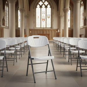 كرسي قابل للطي خفيف الوزن ومقاوم للماء من البلاستيك HDPE للاستخدام الخارجي، سهل الحمل بتصميم عصري للأنشطة والحفلات - Product Image 2