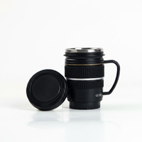 Mug en acier inoxydable en forme d'objectif d'appareil photo avec poignée, tasse à café originale, tasse à eau, logo personnalisé, vente en gros, cadeau