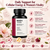 Complément alimentaire personnalisé NAD+ pour femmes, capsules NAD CoQ10 D-Ribose Resveratrol, 90 capsules, soutient l'énergie cellulaire et la vitalité des femmes