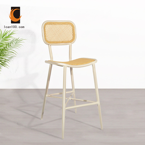 Diseño moderno nuevos productos al por mayor francés Silla <span class=keywords><strong>Ratan</strong></span> barra de Bar alta Silla taburete - Product Image 1