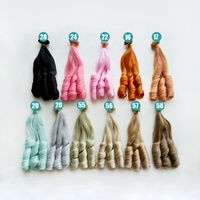 Perruque bouclée multicolore en fibre haute température pour poupées et animaux de compagnie, accessoires de luxe pour animaux
