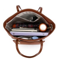 Popular Daily Large Capacity Pu Leather Purse and Handbags Luxury Women's Casual Shoulder Tote Bags Laptop Office Simple Elegant