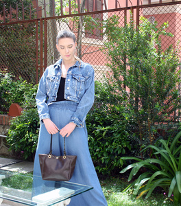 Attenta selezione borsa in pelle personalizzata classica stile Rock chiusura marrone Mini borsa da donna - Product Image 1