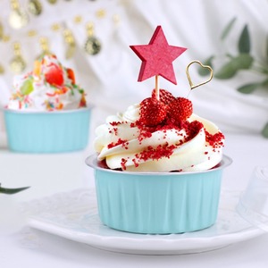 Blister de papel de aluminio de 125ml, contenedor desechable para mascotas, revestimientos y tapas para cupcakes para hornear magdalenas, magdalenas, <span class=keywords><strong>Mini</strong></span> pasteles, tazas de postre - Product Image 4