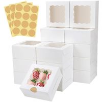 Boîte de cuisson rigide en papier couché épaissi avec grande fenêtre ondulée, emballage durable de qualité alimentaire aseptique, fermeture magnétique en éponge pour chocolat