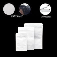 High Quality Reusable White Kraft Paper Pouches With Aluminum Foil Lining Portable Waterproof Food Storage Bags With Zipper