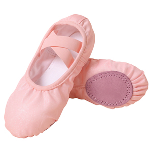Zapatillas de Ballet con Brillantina Rosa, Calzado de Baile Plano y Suave, con Correa Elástica, para Práctica en Estudio - Product Image 3
