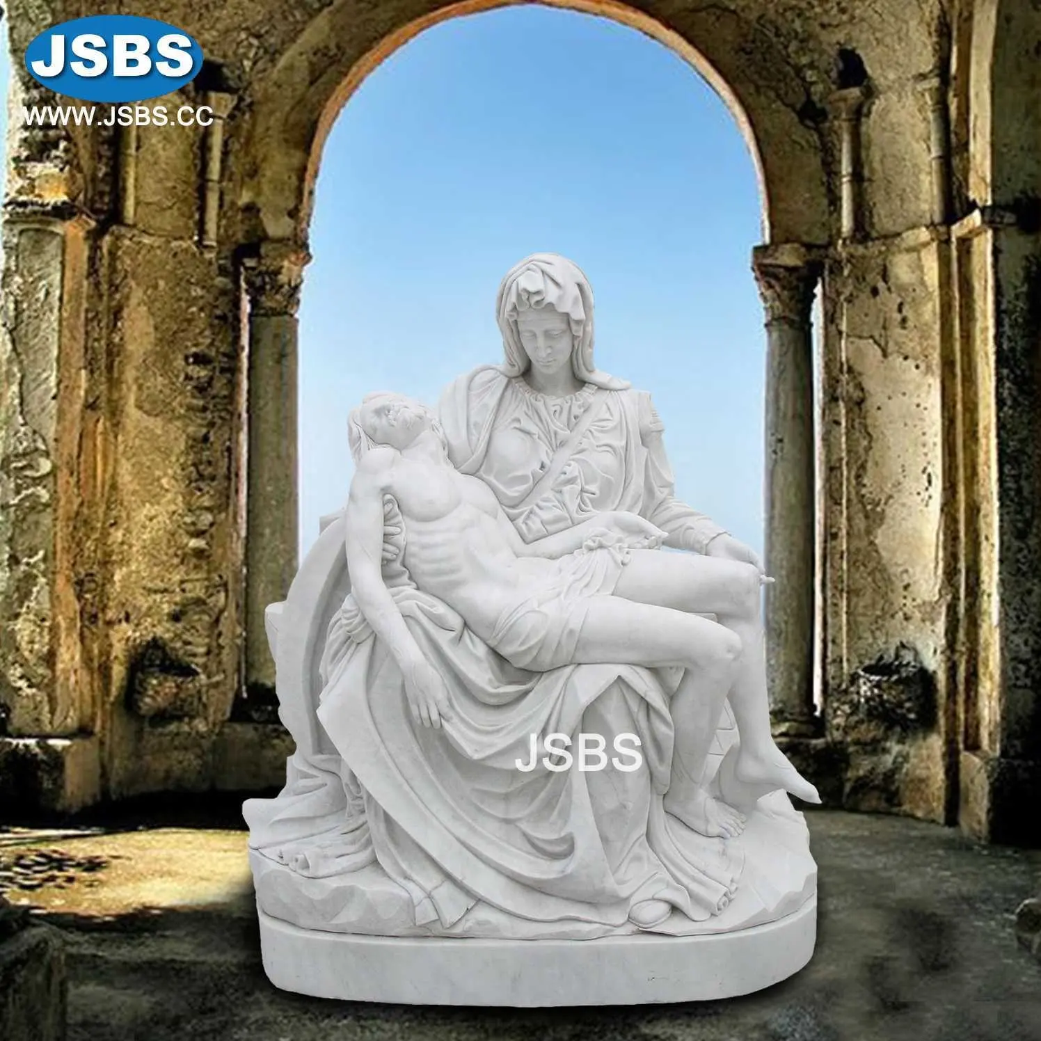 Orden de encargo tallado mármol blanco Pieta-Santini estatua