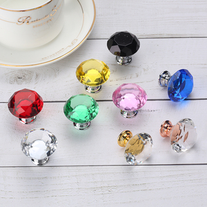 다이아몬드 모양 크리스탈 유리 캐비닛 손잡이 및 손잡이 드레서 서랍 손잡이 주방 캐비닛 손잡이 가구 손잡이 하드웨어 - Product Image 1