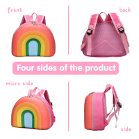 Heißer Verkauf Niedlicher 3D Cartoon Regenbogen Kinderrucksack Wasserdichter PVC Kindergarten Schulranzen für 3-5 Jahre alte Jungen und Mädchen
