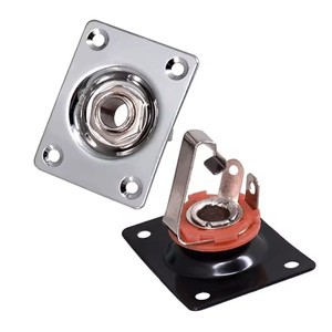 <span class=keywords><strong>Conector</strong></span> de entrada/salida de 1/4 <span class=keywords><strong>para</strong></span> <span class=keywords><strong>guitarra</strong></span> eléctrica, estilo rectangular, negro cromado, piezas de <span class=keywords><strong>guitarra</strong></span> - Product Image 1