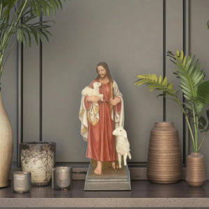 Estatua de Jesucristo Hecha a Mano en Poliresina de 45.7 cm, Modelo de Arte Religioso para Bautismo con Agua Bendita, Figura Pintada de 18 Pulgadas, Artesanía - Product Image 3