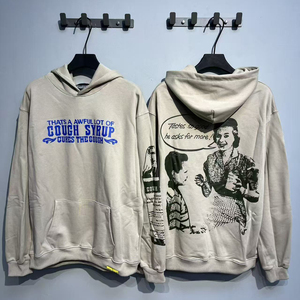 Top qualité 100% coton vêtements pour hommes sweats à capuche poids lourd Streetwear c'est beaucoup de sirop contre la toux sweat à capuche pour hommes - Product Image 5