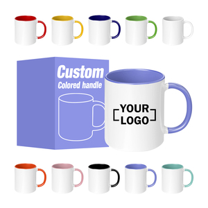 Tazas de Café de Cerámica de 11 oz con Logotipo Personalizado, Tazas de Té con Interior Colorido para Regalos Empresariales, <span class=keywords><strong>Taza</strong></span> Blanca para Sublimación - Product Image 1