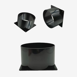 Brida Cuadrada a Redonda de Plástico Negro para Sistemas HVAC, Accesorios de Conexión de Conductos de Aire - Product Image 3