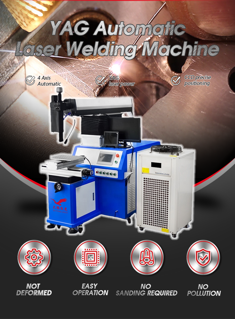 200W 400W 600W 2Axis 3Axis 4Axis Custom Fixture Metal Automatic YAG Laser Welding Machine