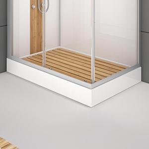 Cabina de Ducha Integrada Elegante con Puerta Corredera, Diseño Moderno, Marco de Aluminio, Plato de ABS - Solución de Baño Prefabricada - Product Image 3