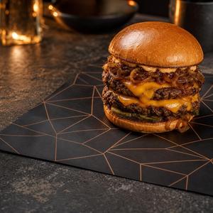Papier alimentaire noir imprimé résistant à la graisse pour hamburgers, desserts, traiteur et emballages de luxe pour restaurants - Product Image 2