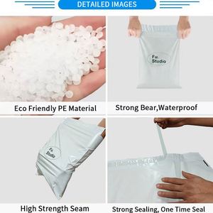 Sac d'expédition écologique personnalisé avec logo, sac de courrier, sac de colis, adhésif puissant, enveloppe postale en polyéthylène, sac express biodégradable - Product Image 6