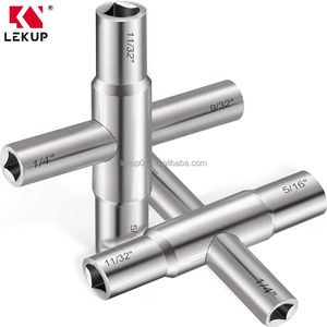 Clé multifonctionnelle en acier <span class=keywords><strong>pour</strong></span> <span class=keywords><strong>robinet</strong></span> à 4 voies avec tailles 1/4 ", 9/32 ", 5/16 ", 11/32 " - Outil de réparation de <span class=keywords><strong>robinet</strong></span> portatif - Product Image 1
