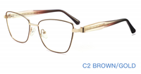 Gafas Ópticas de Metal de Nuevo Diseño para Mujer, Monturas de Gafas con Forma de Ojo de Gato, Forma de Diamante, Estilo Lujoso, Disponibles en Stock
